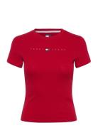 Tjw Slim Tj Us Linear Ss Tee Tops T-shirts & Tops Short-sleeved Red To...