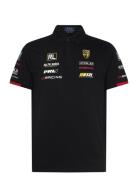 Custom Slim Fit Stretch Mesh Polo Shirt Tops Polos Short-sleeved Black...