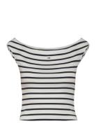 Tjw Boat Neck Top Ss Ext Tops T-shirts & Tops Short-sleeved White Tomm...