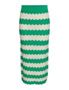 Yasbee Hw Long Knit Skirt Polvipituinen Hame Green YAS
