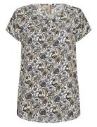 Sc-Samea Tops Blouses Short-sleeved Navy Soyaconcept