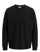 Jjedover Henley Ls Tee Noos Tops T-shirts Long-sleeved Black Jack & J ...