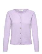 Rwlaica Cashmere Ls O-Neck Raglan C Tops Knitwear Cardigans Purple Ros...