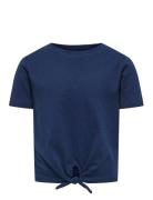 Kogmay S/S Knot Top Jrs Tops T-shirts Short-sleeved Navy Kids Only