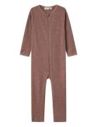 Nmfwang Wool Needle Nightsuit Solid Pyjama Sie Jumpsuit Haalari Brown ...
