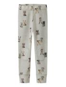 Nmmwang Wool Rib Longjohn Aop Bottoms Leggings Cream Name It