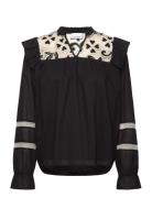 Salba Blouse Tops Blouses Long-sleeved Black Noella