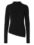 Slfganna Ls T-Neck Top Tops T-shirts & Tops Long-sleeved Black Selecte...