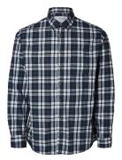 Slhslimowen-Brushed Shirt Ls D Tops Shirts Casual Navy Selected