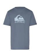 Ev Comp Logo Ss Youth Tops T-shirts Short-sleeved Blue Quiksilver