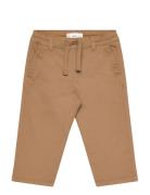 Drawstring Cotton Trousers Bottoms Sweatpants Brown Mango