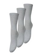 Telma Solid Sock 3 Pack Lingerie Socks Regular Socks Grey Becksönderga...