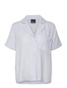 Gingham Gauze Homewear Shirt Toppi White Gina Tricot