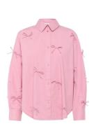 Sljoa Bow Shirt Ls Tops Shirts Long-sleeved Pink Soaked In Luxury