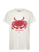 Romall Crab Tee Ss Tops T-shirts & Tops Short-sleeved White Lollys Lau...