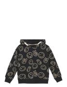 Sweatshirt Ls Aop Tops Sweat-shirts & Hoodies Hoodies Black Minymo