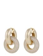Liz Double Ring Crystal Ear Accessories Jewellery Earrings Hoops Gold ...