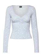 Butt D Up Top Tops T-shirts & Tops Long-sleeved Blue Gina Tricot