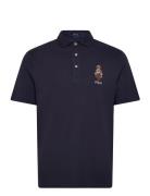 Custom Slim Polo Bear Mesh Polo Shirt Tops Polos Short-sleeved Navy Po...