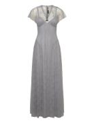Lace Maxi V-Neck Dress Maksimekko Juhlamekko Grey ROTATE Birger Christ...