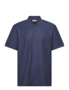 Devon Jacquard Polo Tops Polos Short-sleeved Navy J. Lindeberg
