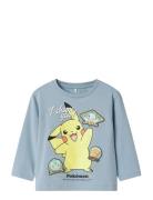 Nmmjumbo Pokemon Nreg Ls Top Box Sky Tops T-shirts Long-sleeved T-shir...