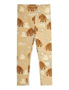 Mammoth Aop Leggings Bottoms Leggings Beige Mini Rodini