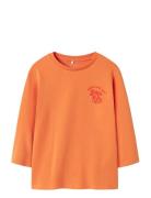 Nmmnoah Ls Nreg Top Box Tops T-shirts Long-sleeved T-shirts Orange Nam...