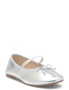 Metallic Ballet Flats With Bow Ballerinat Silver Mango