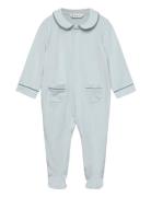 Baby-Neck Pyjamas With Pockets Pitkähihainen Body Blue Mango