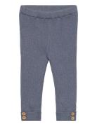 Ribbed Knitted Leggings Bottoms Leggings Blue Mango