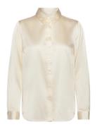 Rwjade Silk Ls Shirt Tops Shirts Long-sleeved Cream Rosemunde
