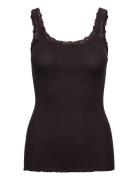 Rwbabette Silk Sl Deep Back Lace To Tops T-shirts & Tops Sleeveless Br...