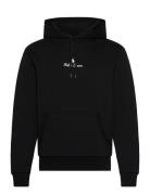 Logo Double-Knit Hoodie Tops Sweat-shirts & Hoodies Hoodies Black Polo...