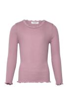 Rkbalta Modal Ls Lace T-Shirt Tops T-shirts Long-sleeved T-shirts Pink...
