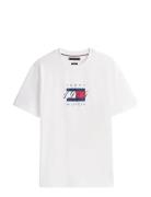 Linear Flag Graphic Tee Tops T-shirts Short-sleeved White Tommy Hilfig...