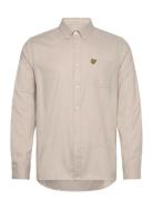 Plain Flannel Shirt Tops Shirts Casual Beige Lyle & Scott