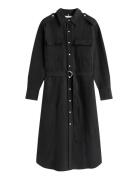 Fluid Utility Midi Dress Polvipituinen Mekko Black Tommy Hilfiger