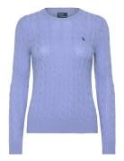 Cable Wool-Cashmere Crewneck Sweater Tops Knitwear Jumpers Blue Polo R...