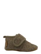 Prewalker Wool Embroidery Aamutossut Sisäkengät Khaki Green Mikk-line