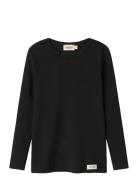 Plain Tee Ls Tops T-shirts Long-sleeved T-shirts Black MarMar Copenhag...