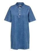 Cargry S/S Knee Dress Dnm Azg Lyhyt Mekko Blue ONLY Carmakoma