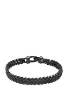 Men's Total Black Woven 8 Mm Box Chain Bracelet Rannekoru Korut Black ...