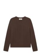 Wwsteve Crew Neck 25223 Tops Knitwear Round Necks Brown WOOD WOOD