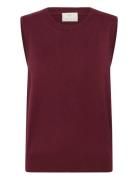 Kalizza Knit Slipover Vests Knitted Vests Burgundy Kaffe