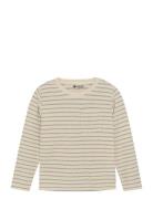 T-Shirt Ls Small Stripe Tops Sweat-shirts & Hoodies Sweat-shirts Beige...