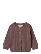 Knit Cardigan Maia Tops Knitwear Cardigans Purple Wheat