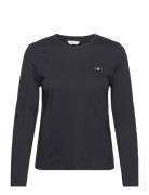 Reg Shield Ls T-Shirt Tops T-shirts & Tops Long-sleeved Navy GANT
