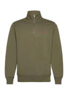 Original Hm 1/4 Zip Moss Olive Tops Sweat-shirts & Hoodies Sweat-shirt...