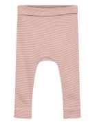 Ppdian Fold Leggings Stripe Noos Bottoms Leggings Pink Petit Piao